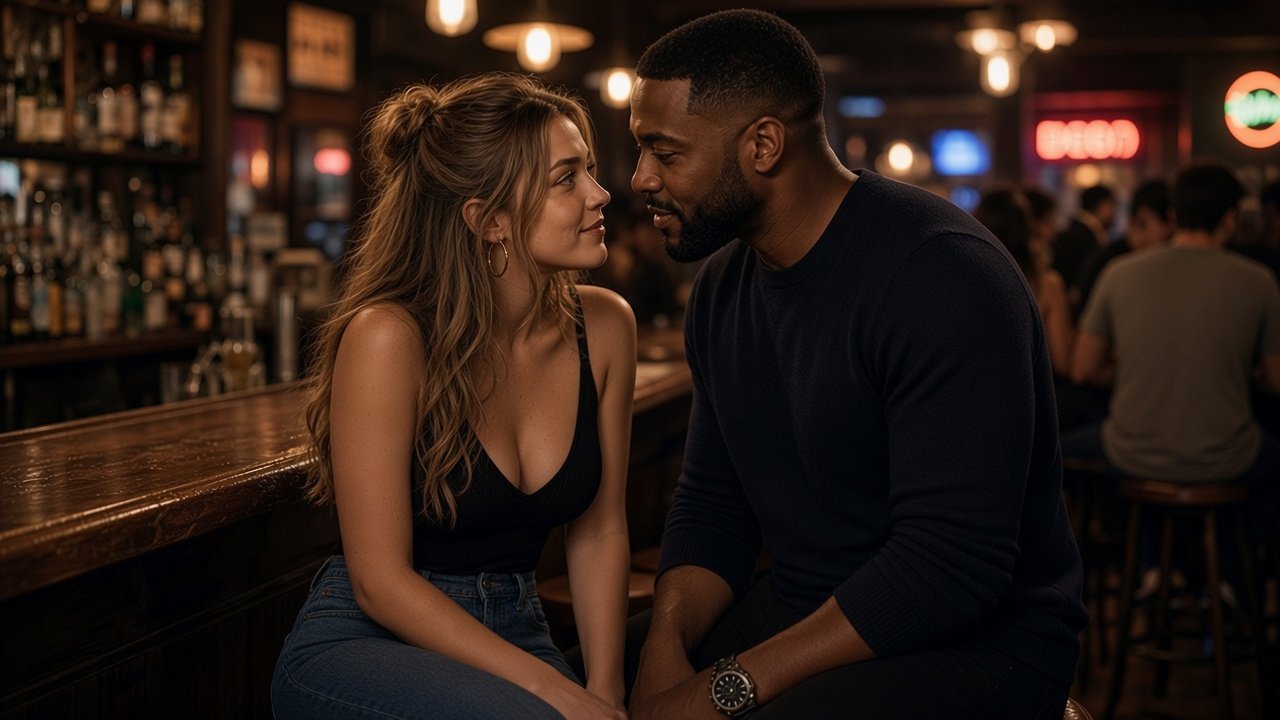 Avery and Malik meet at the campus bar