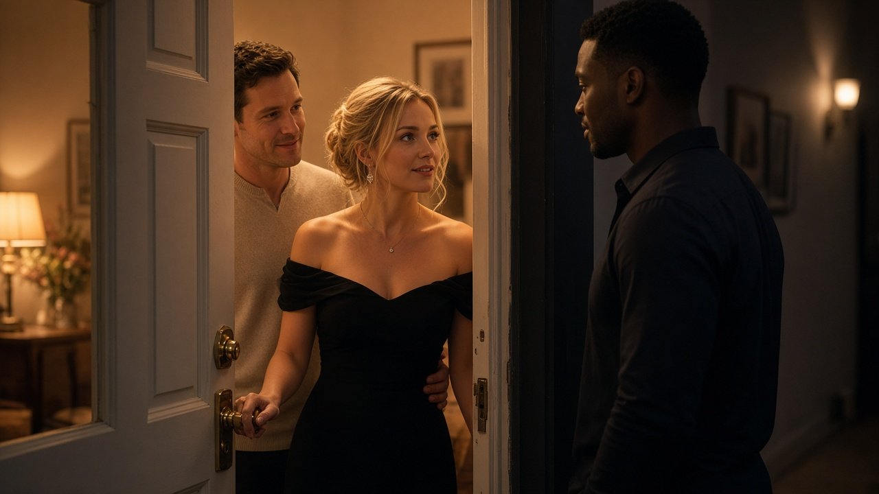 Darius arrives as Claire opens the door
